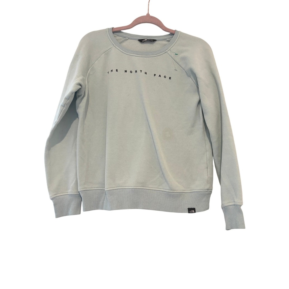 North Face women's sz small petite powder blue‎ cottton sweatshirt HH